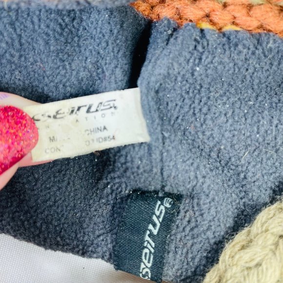 Seirus Lambswool Knit Hat W Pom Braided Tassel Orange Olive Green Adult or Teen - Picture 8 of 9